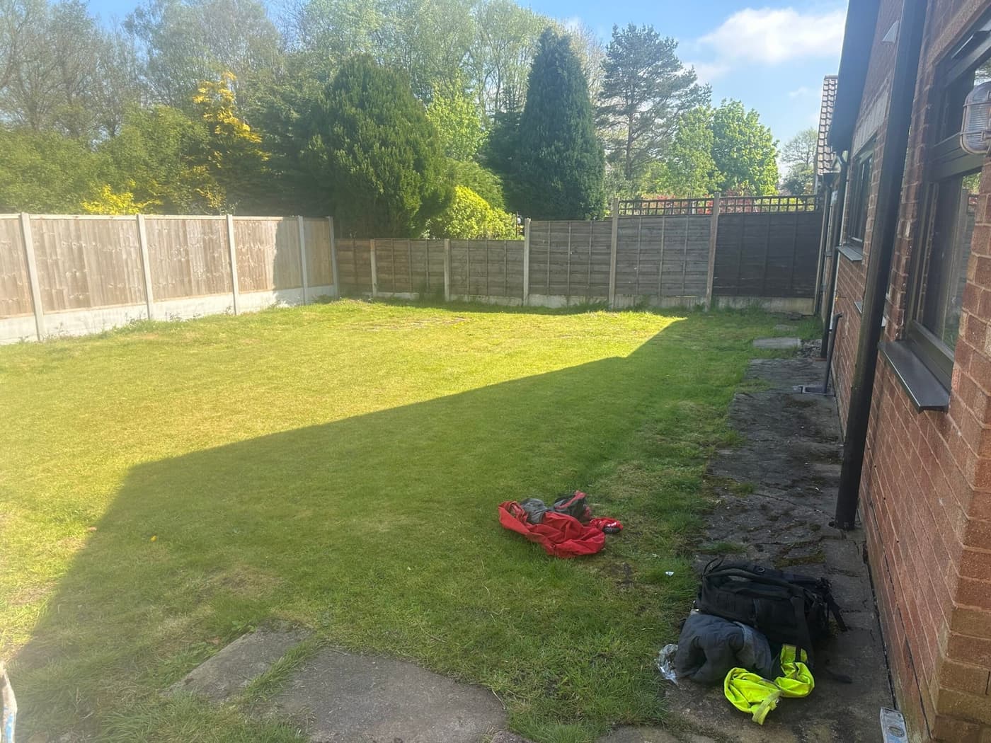 New patio and planting during the Burfold Close garden transformation in Wilmslow