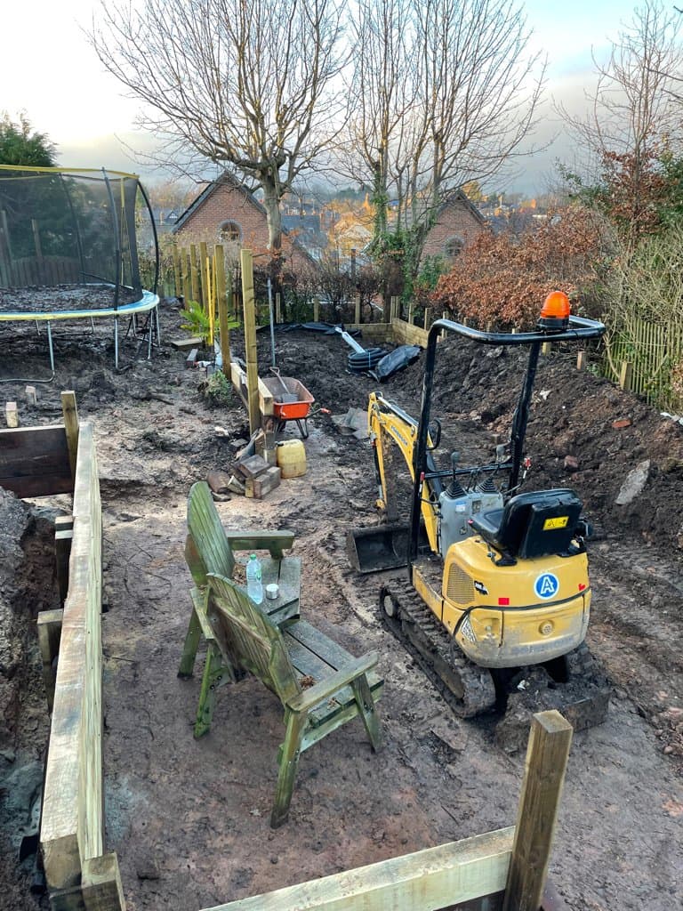 Completed landscaping project on Crompton Road, Macclesfield, following full site clearance and rebuild