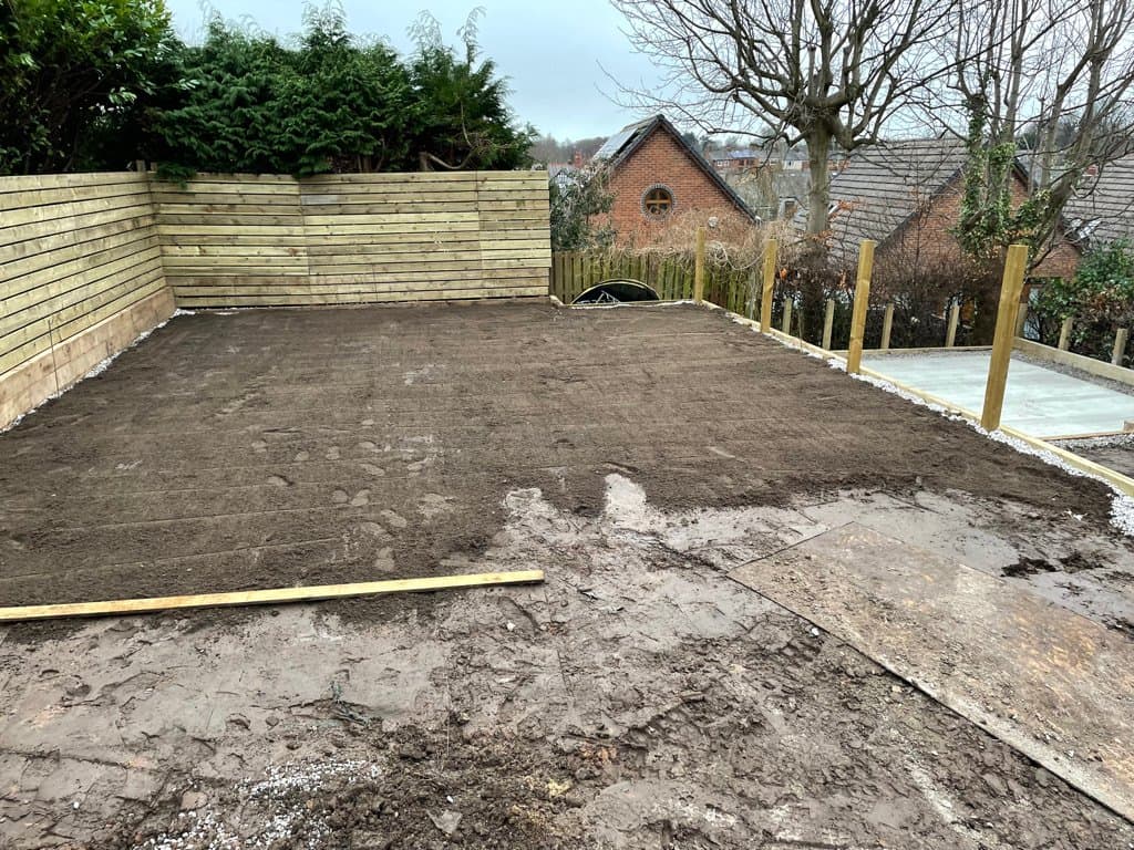 New patio and planting during the Crompton Road, Macclesfield garden rebuild