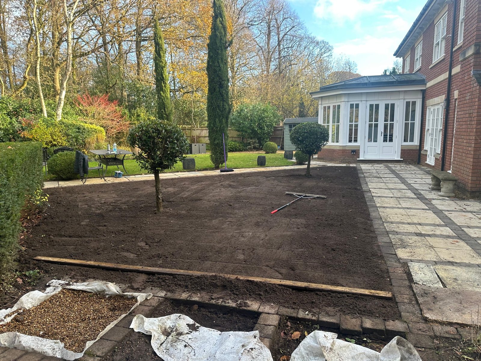 Garden steps and raised beds in Cheshire — designed and built for a sloped clay site
