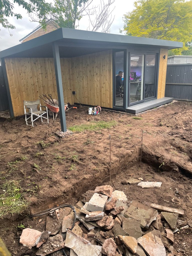 Premium porcelain patio installation by Cheshire Landscape Gardener